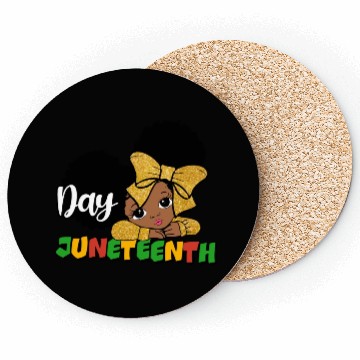 Discover Juneteenth Day Celebration Afro Girl Coasters