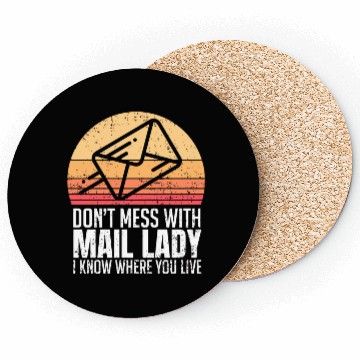 Discover Mail Lady For Postal Worker Coasters