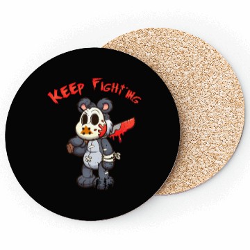 Discover Keep Fighting Teddys Horror Halloween Coasters