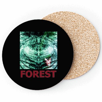 Discover Green forest mandala red Coasters