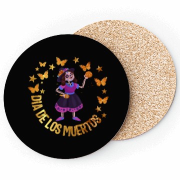 Discover Dia De Los Muertos Coasters, Girl Sugar Skeleton