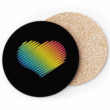 Discover Rainbow Heart (Love / Scribble / PNG) Coasters