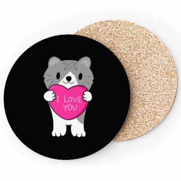 Discover I love you cat Coasters