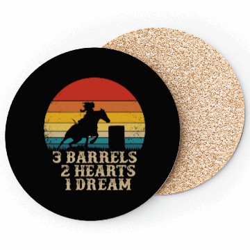 Discover Barrel Racing Horse Riding 3 Barrels 2 Hearts 1 Dr Coasters