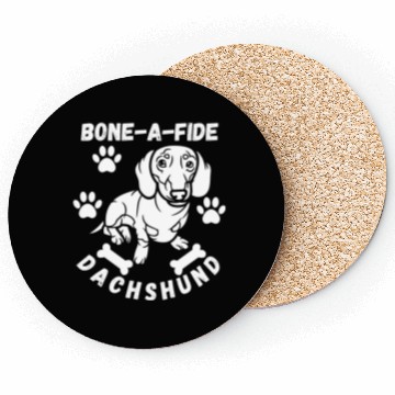 Discover Bone-A-Fide Dachshund With A Dog Bone Coasters