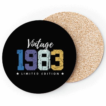 Discover 40 Years Vintage 1983 Retro 40th Birthday Coasters