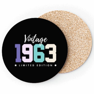 Discover 60 Years Vintage 1963 Retro 60th Birthday Coasters
