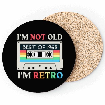 Discover 60 Years Vintage 1963 Retro 60th Birthday Coasters