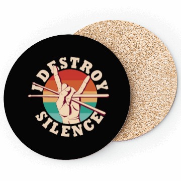 Discover I Destroy Silence Drummer Band Music Beat Drum Coasters