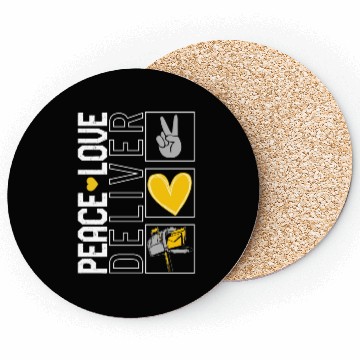 Discover Mailman Coasters, Peace Love Deliver Mailbox Coasters,