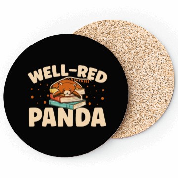 Discover Well-Red Panda Zookeeper Zoogoer Wildlife Bookworm Coasters