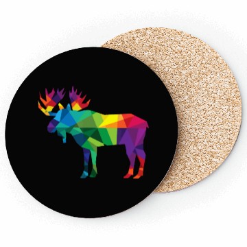 Discover Moose Colorful Low Poly Art HUNTING Theme - Hunter Coasters