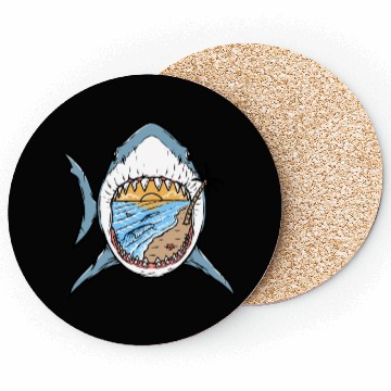 Discover Beach and surf in great white shark Coasters
