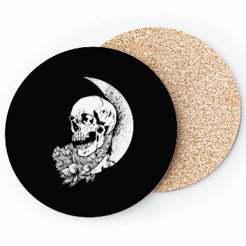 Discover Skull Moon Grunge Goth Occult Gothic Aesthetic Wic Coasters
