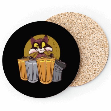Discover Raccoon Playing Drums Using Trash Cans - Funny Coasters