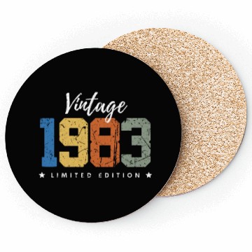 Discover 40 Years Vintage 1983 Retro 40th Birthday Coasters