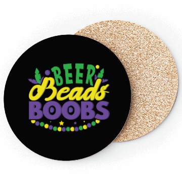 Discover Festival Parade Beer Lover Beads Mardi Gras 2023 Coasters