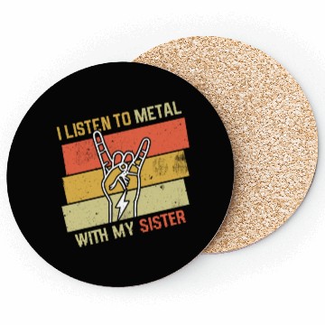 Discover Vintage Metal With Sister Metal Kid Music Lover Coasters