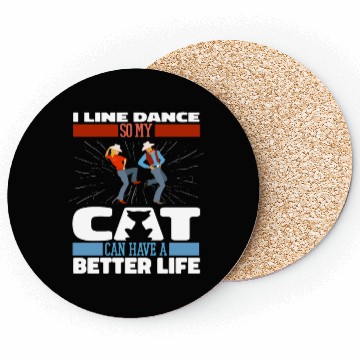Discover Line Dance Line Dancing Cat Coasters