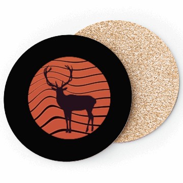 Discover Vintage retro sunset sunrise nature deer funny Coasters