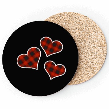 Discover Buffalo Plaid Hearts Coasters