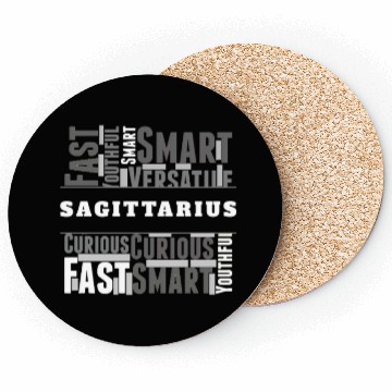 Discover Sagittarius Zodiac Star Sign Word Cloud Square Mon Coasters