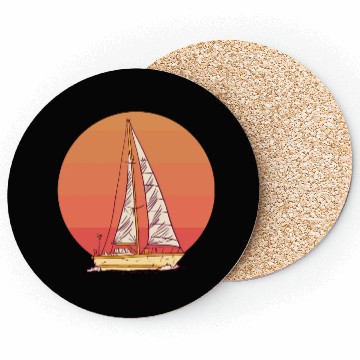 Discover Sunset sailing boat sea waves Sunset sailing boat Coasters