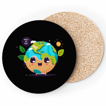 Discover Protect Our planet #06, Digital Art Coasters