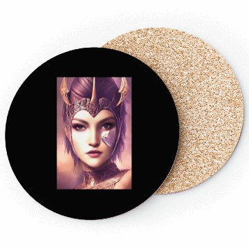 Discover Warrior princess wearing gothic plate dark fantasy Coasters