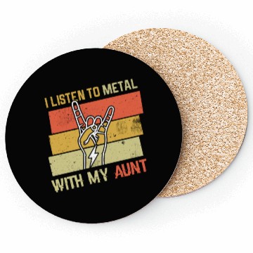 Discover Vintage Metal With Aunt Metal Kid Music Lover Coasters