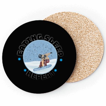 Discover Eat sleep snowboarding repeat Coasters
