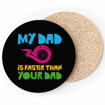 Discover Drag Racing Race Car Dad Son Coasters