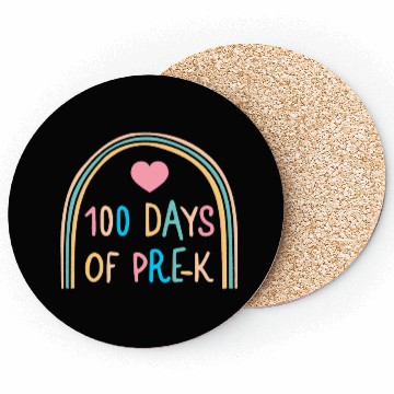 Discover School Coasters, 100 Days Of Pre-K Rainbow Heart Coasters