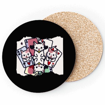 Discover Cats Playing Cards Coasters