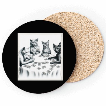 Discover Cats Playing Cards Coasters