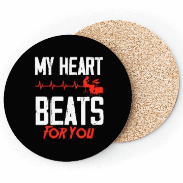 Discover My Heart Beats For You Funny Drummer Gift Coasters