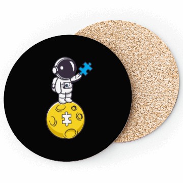 Discover Autistic Astronaut with blue Puzzle Coasters