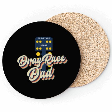 Discover Drag Racing Race Car Dad Retro Coasters