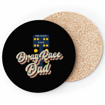 Discover Drag Racing Race Car Dad Retro Coasters