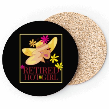 Discover Retired Hot Girl Retro 70s Girl Flower Aesthetic Coasters