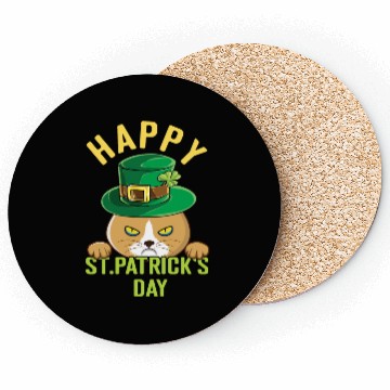 Discover Angry Mad Cat Happy Saint Patrick Day Coasters