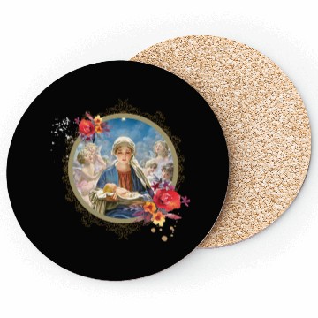Discover Christmas Nativity Star Blessed Mother Mary Jesus Coasters