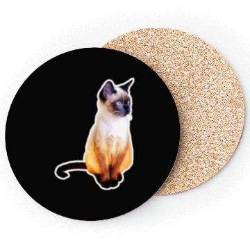 Discover Siamase cat potrait | cat potrait | pet potrait Coasters