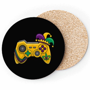 Discover Mardi Gras Video Game Controller Jester Hat Kids B Coasters