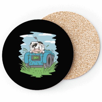 Discover Cow eating grass tractor Cow eating grass tractor Coasters