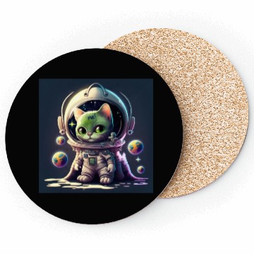 Discover cat in space Coasters