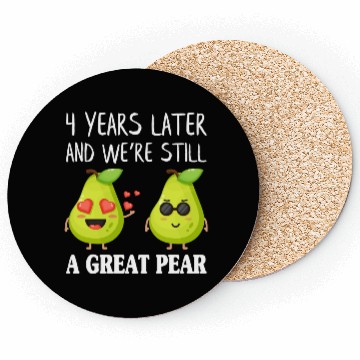 Discover And We're Still A Great Pear Anniversary Coasters