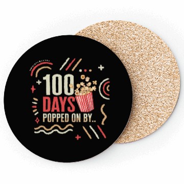 Discover School Coasters, 100 Days Popped On By Popcorn Cute
