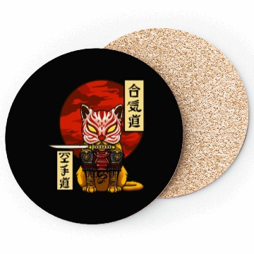 Discover Samurai Cat Coasters