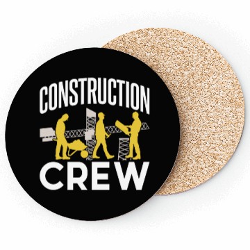 Discover Construction Crew Worker Teamwork Site Coasters